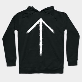 Tiwaz - Rune of Tyr White Grunge Hoodie